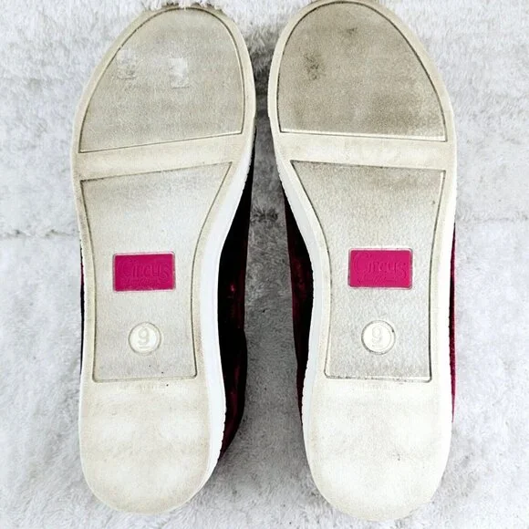 CIRCUS SAM EDELMAN Burgundy Red Velvet Caprice Sneakers Shoes Size 9 - Picture 6 of 10